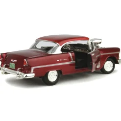 1955 Supercharged Chevy Bel Air - Burgundy 1:18 Scale Diecast Model by Motormax