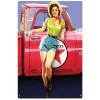 Texaco Pin Up Metal Sign RVG1046 .040 Aluminum by Reedyville Goods
