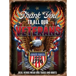 Thank You Veterans Metal Sign RVG5049M Heavy gauge American steel by Reedyville Goods