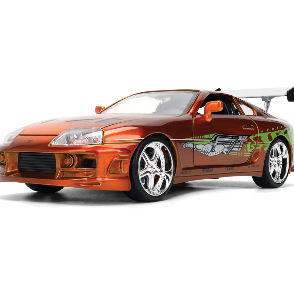 25th Anniversary Fast & Furious Brian's Toyota Supra - Brushed Orange 1:24 Scale Diecast Model Car by Jada Toys