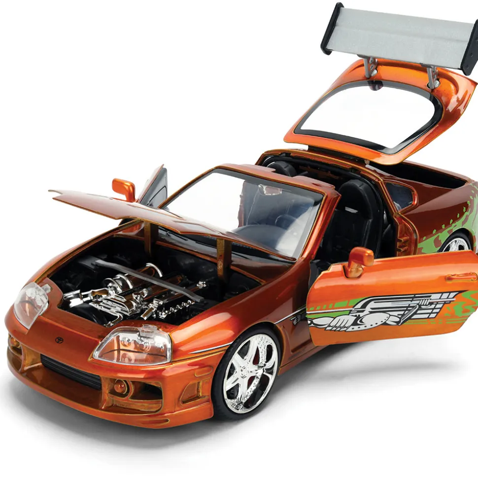 25th Anniversary Fast & Furious Brian's Toyota Supra - Brushed Orange 1:24 Scale Diecast Model Car by Jada Toys