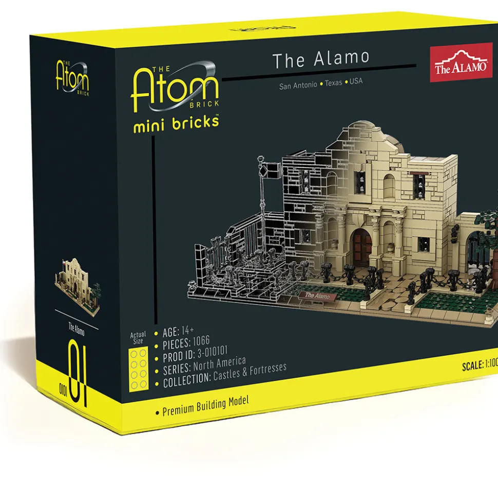 The Alamo Building Block Model - 1066 Pieces Building Brick Set by Atom Brick Company