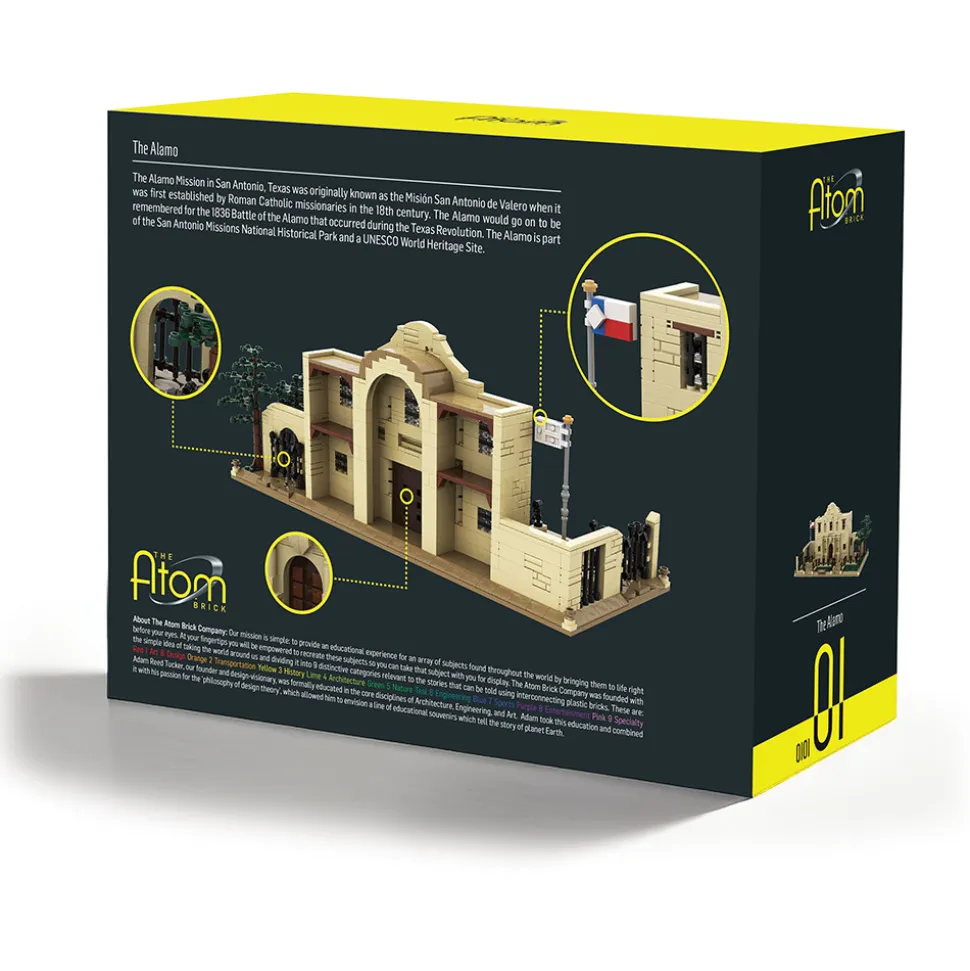 The Alamo Building Block Model - 1066 Pieces Building Brick Set by Atom Brick Company