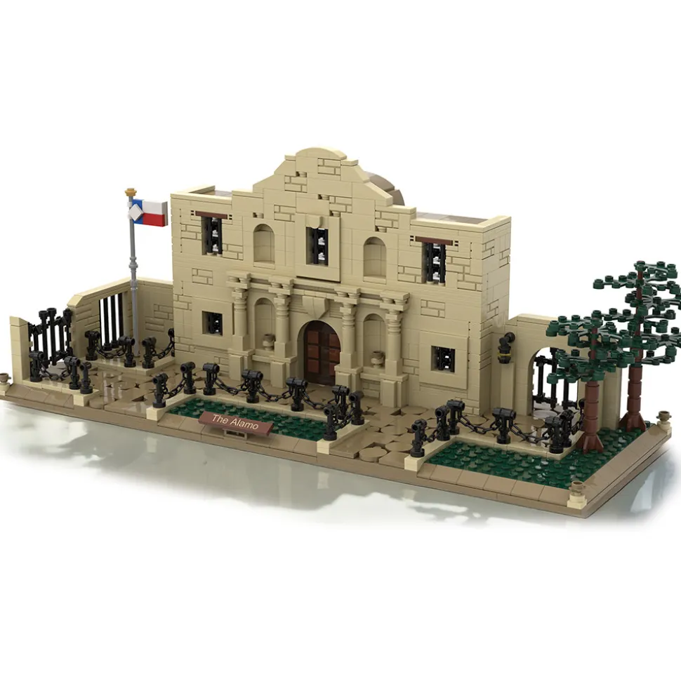 The Alamo Building Block Model - 1066 Pieces Building Brick Set by Atom Brick Company