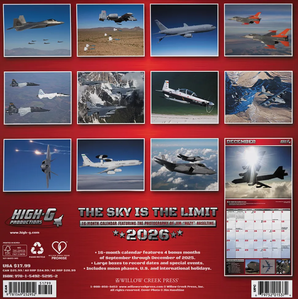 THE SKY IS THE LIMIT 2026 WALL CALENDAR 52952 by Willow Creek Press, Inc.