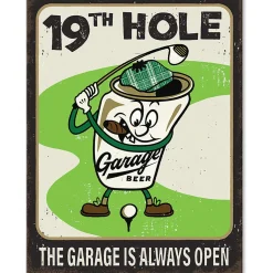 19th Hole Garage Beer Metal Sign Desperate Enterprises (7258) by Desperate Enterprises