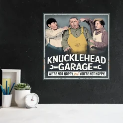 Three Stooges Knucklehead Garage Embossed Metal Sign Metal Sign by Open Roads