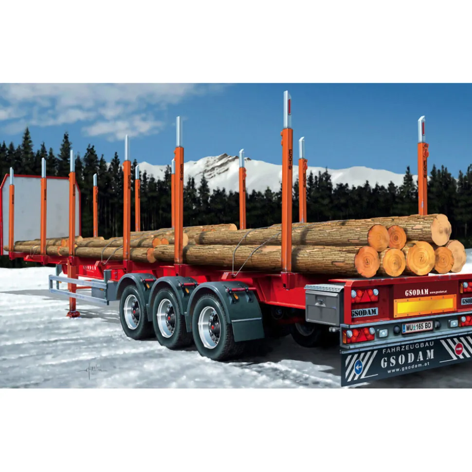 Timber Trailer 1/24 Kit 1:24 Scale Plastic Model Kit by Italeri