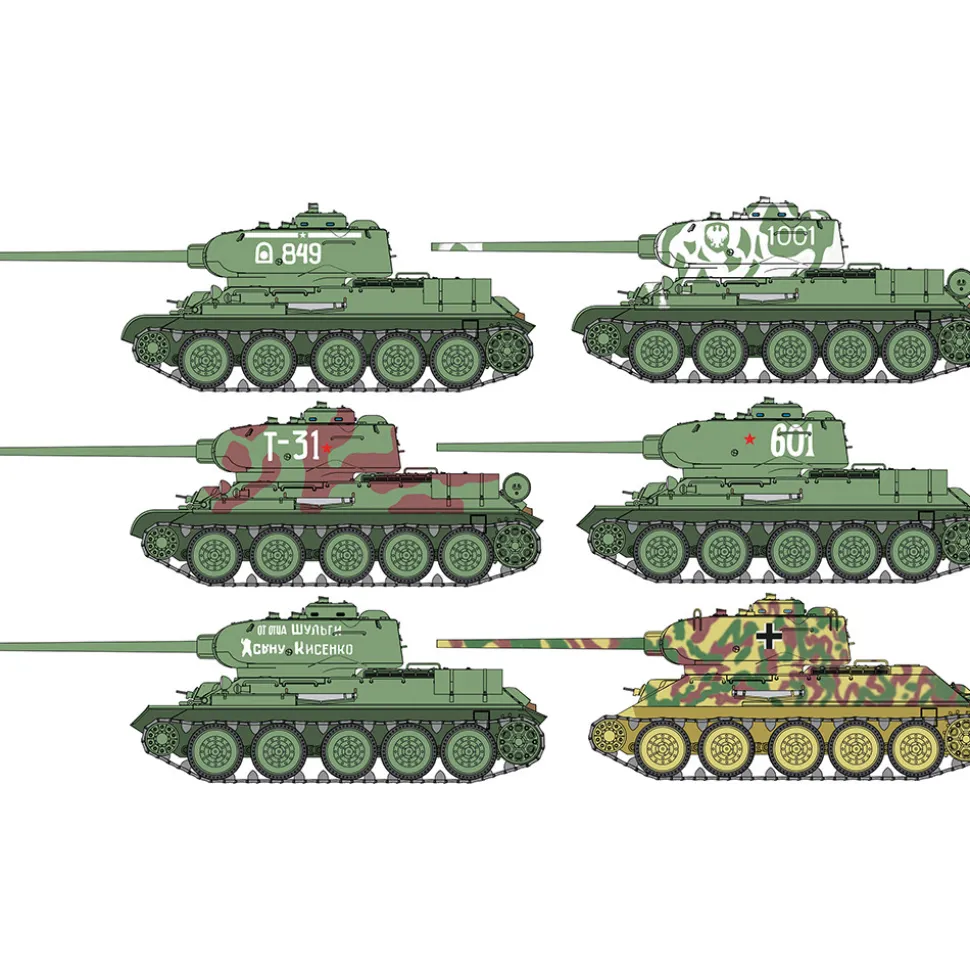 T34/85 Medium Tank 1/35 Kit 1:35 scale Plastic by Italeri