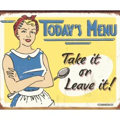 Today's Menu Metal Sign 1654 Tin by Desperate Enterprises