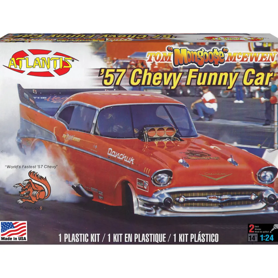 Tom McEwen '57 Chevy Funny Car - Model Kit 1:24 Scale Plastic Model Kit by Atlantis Models