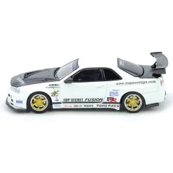 Top Secret Nissan R34 GT-R - White 1:64 Scale Diecast Model Car by Inno Models