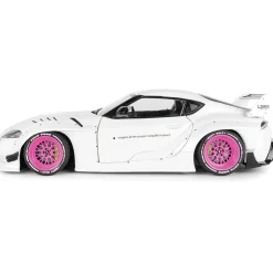 2025 Toyota GR Supra Liberty Walk Body Kit - White Pink 1:18 Scale Diecast Model Car by Solido