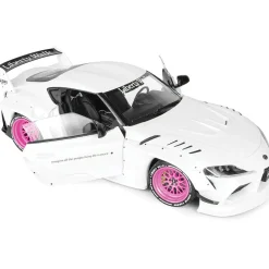 2025 Toyota GR Supra Liberty Walk Body Kit - White Pink 1:18 Scale Diecast Model Car by Solido