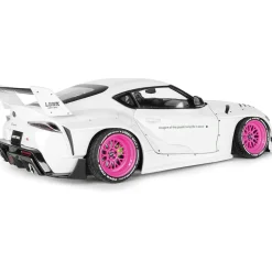 2025 Toyota GR Supra Liberty Walk Body Kit - White Pink 1:18 Scale Diecast Model Car by Solido