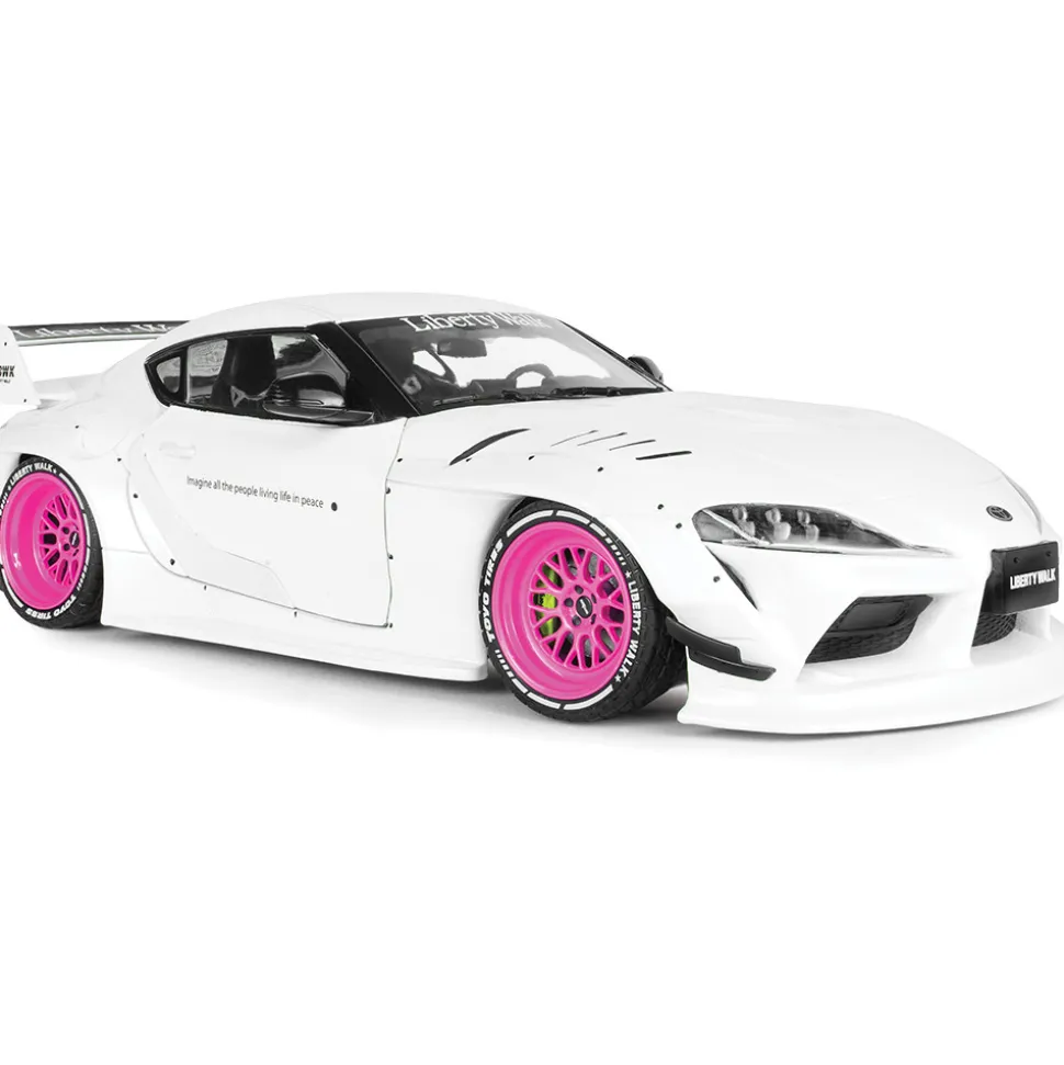 2025 Toyota GR Supra Liberty Walk Body Kit - White Pink 1:18 Scale Diecast Model Car by Solido