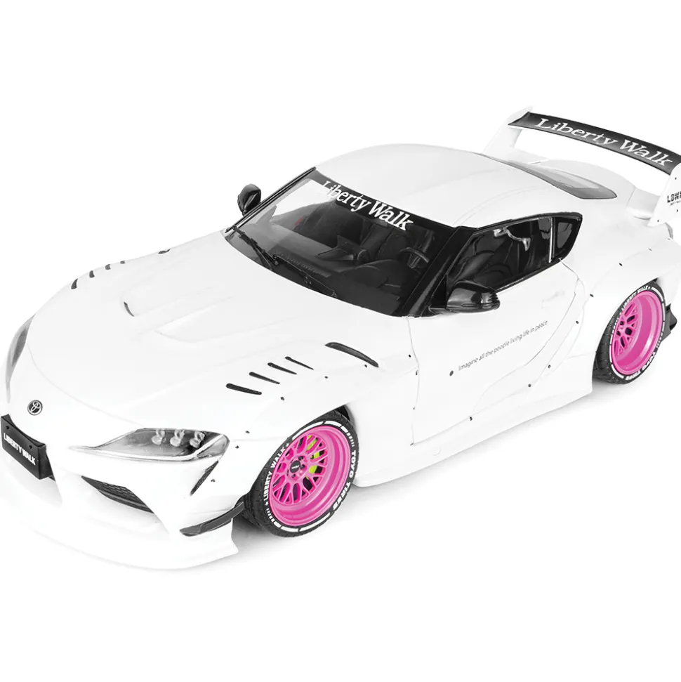 2025 Toyota GR Supra Liberty Walk Body Kit - White Pink 1:18 Scale Diecast Model Car by Solido