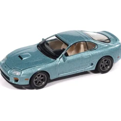 1998 Toyota Supra (No Spoiler & Custom Wheels) - Caribbean Green 1:64 Scale Diecast Model Car by Auto World