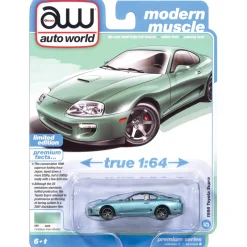 1998 Toyota Supra (No Spoiler & Custom Wheels) - Caribbean Green 1:64 Scale Diecast Model Car by Auto World