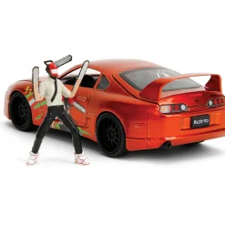 1995 Toyota Supra with Chainsaw Man Diecast Figure 1:24 Scale Diecast Model Car by Jada Toys