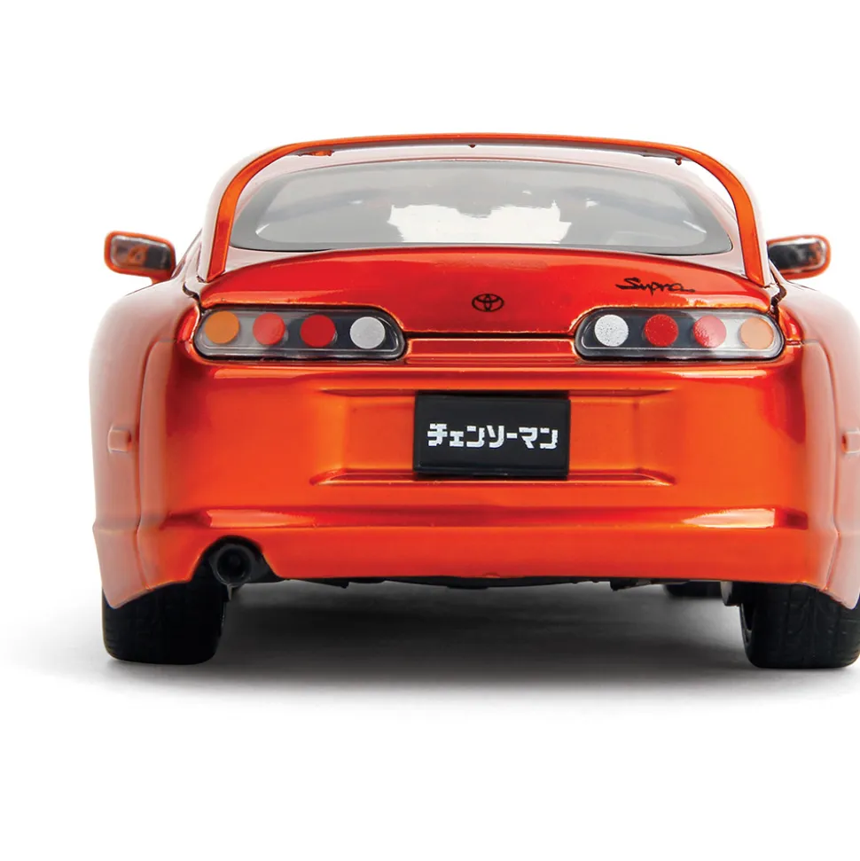 1995 Toyota Supra with Chainsaw Man Diecast Figure 1:24 Scale Diecast Model Car by Jada Toys