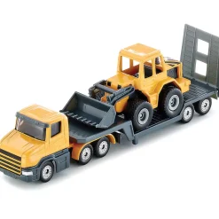 Tractor Trailer Low Loader With Front Loader Diecast Model Truck by Siku