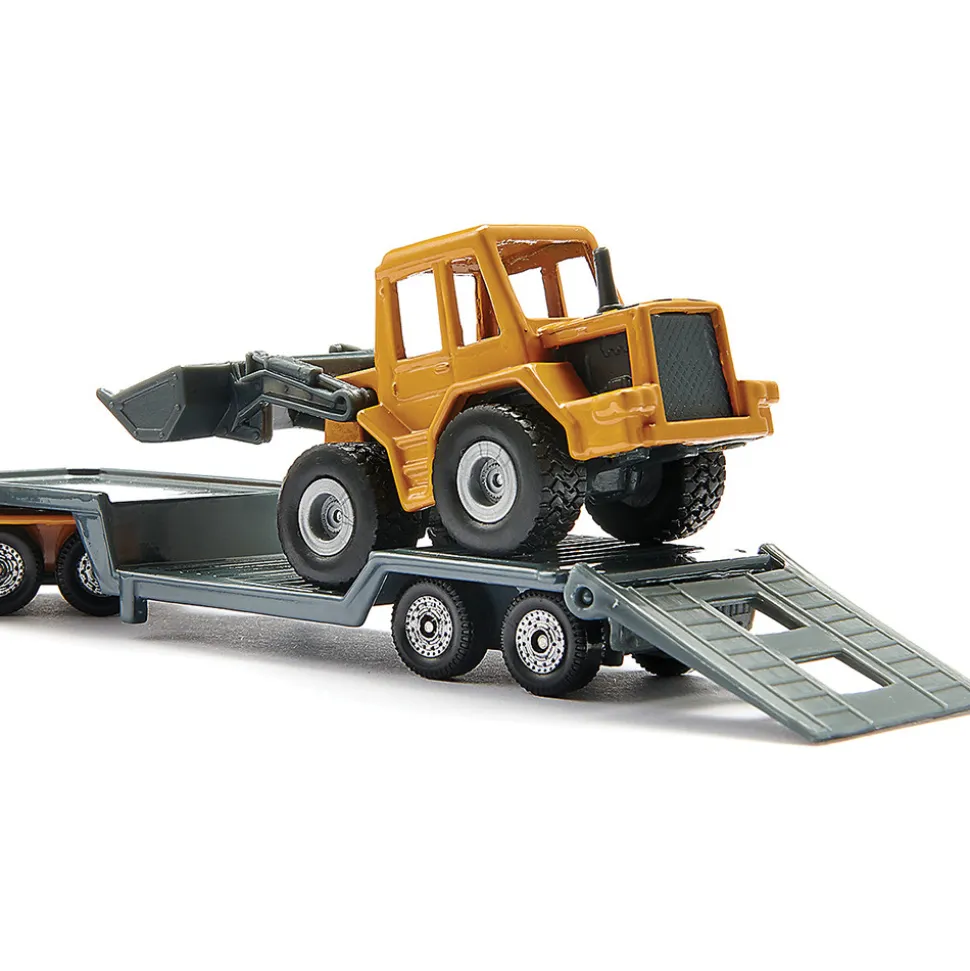 Tractor Trailer Low Loader With Front Loader Diecast Model Truck by Siku