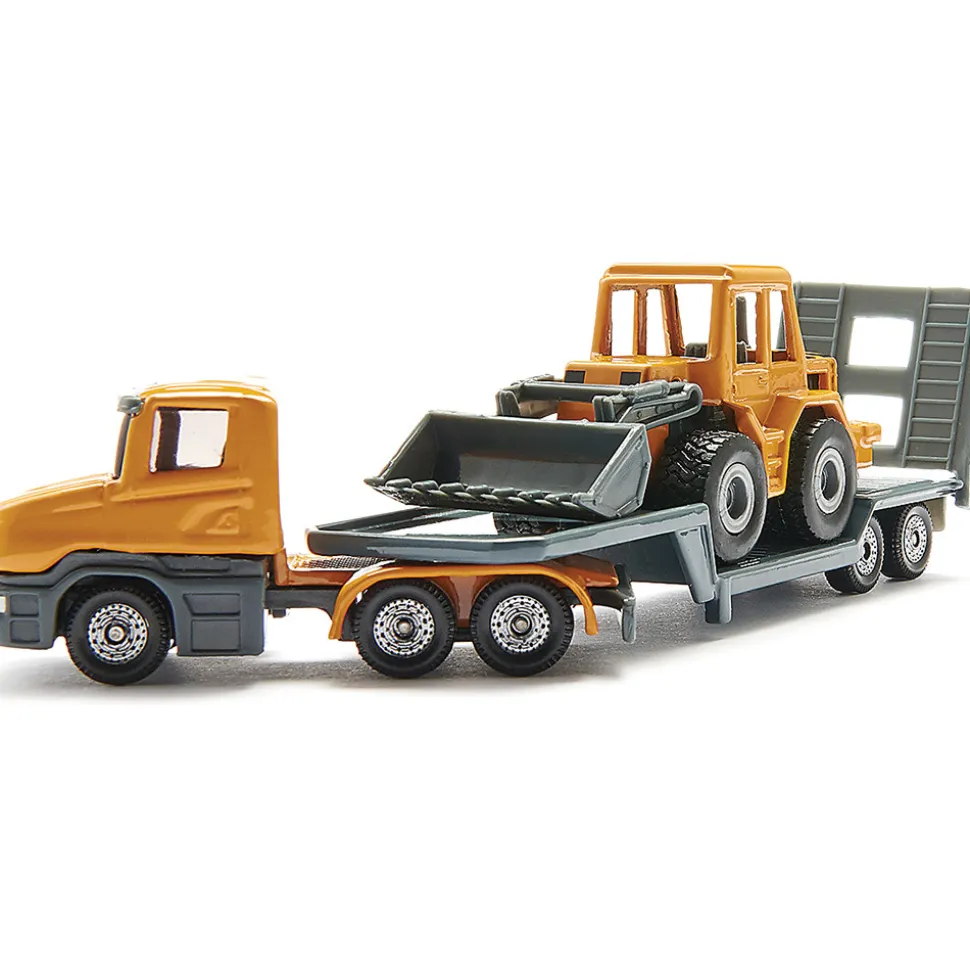 Tractor Trailer Low Loader With Front Loader Diecast Model Truck by Siku