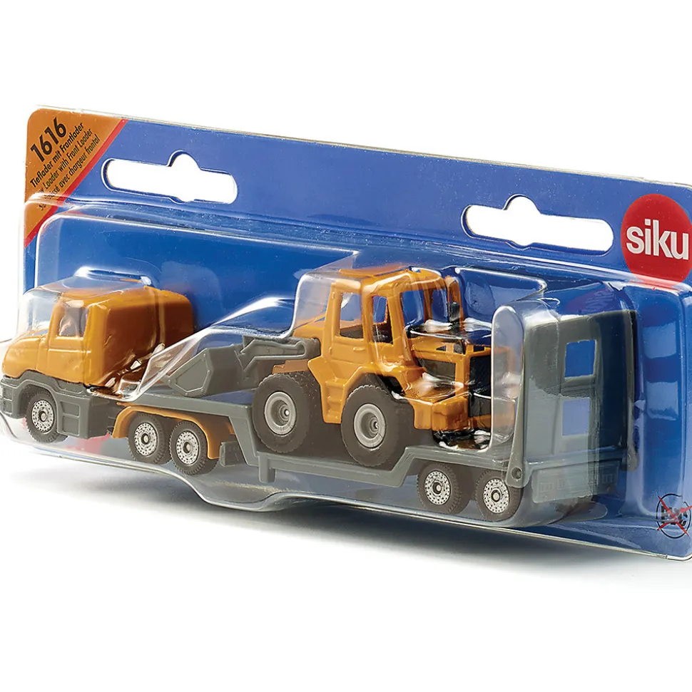 Tractor Trailer Low Loader With Front Loader Diecast Model Truck by Siku