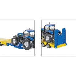 Tractor Trailer Truck With New Holland Tractors 1:87 Scale Diecast Model Truck by Siku
