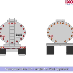 Tridem Tanker Trailer - Silver 1:64 Scale Diecast Model Truck by IXO Models