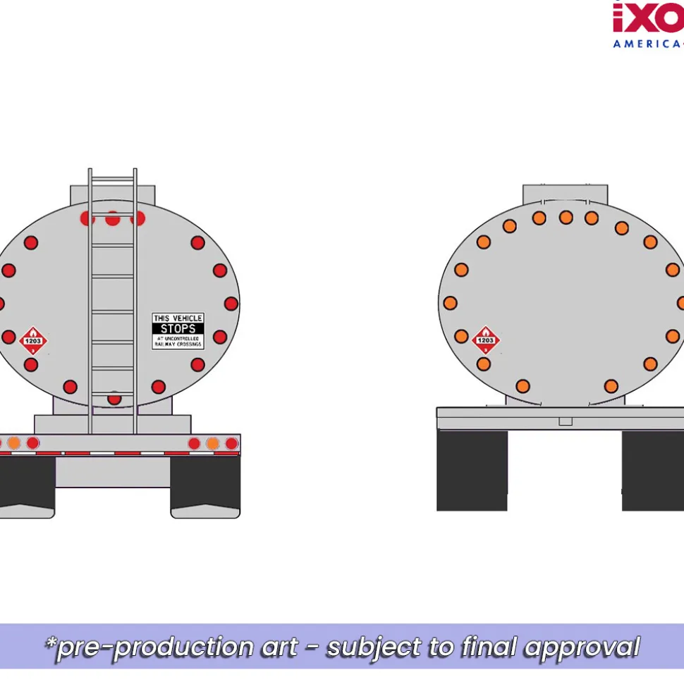 Tridem Tanker Trailer - Silver 1:64 Scale Diecast Model Truck by IXO Models