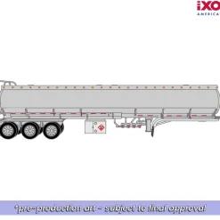 Tridem Tanker Trailer - Silver 1:64 Scale Diecast Model Truck by IXO Models