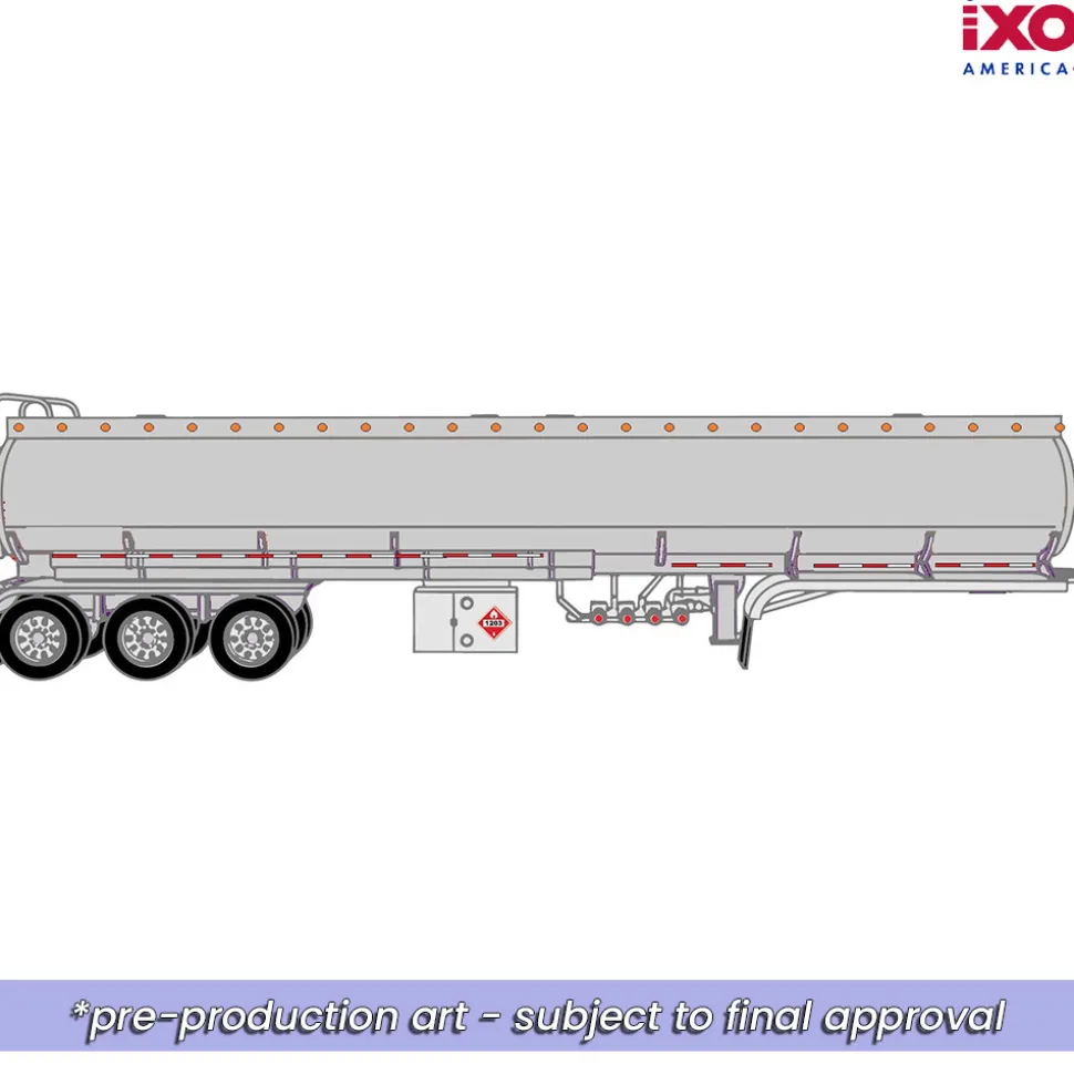 Tridem Tanker Trailer - Silver 1:64 Scale Diecast Model Truck by IXO Models