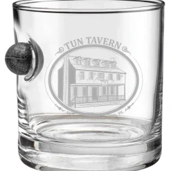 Tun Tavern Rocks Glass with Musket Ball BenShot (RG10-TunTavern) by Ben Shot
