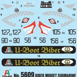 U-Boot Biber Midget Submarine 1/35 Kit Italeri (5609s) 1:35 Scale Plastic by Italeri