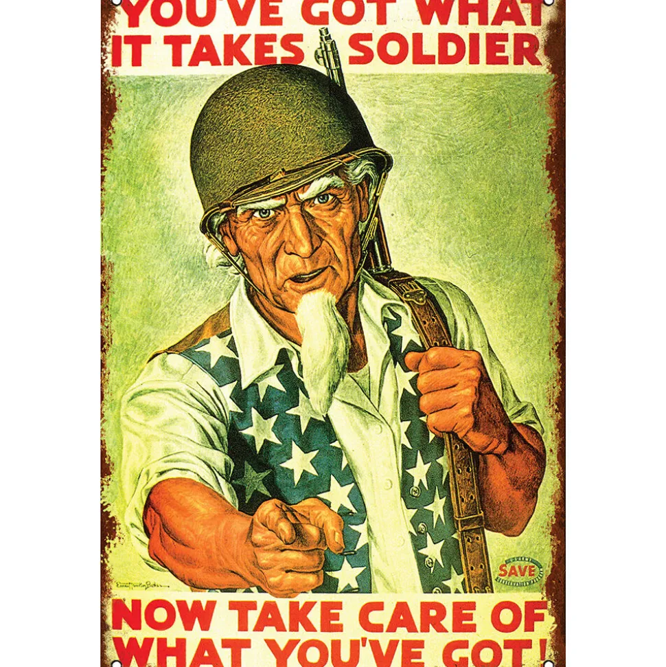 Uncle Sam Soldier Metal Sign V567 Heavy Gauge Steel by Vintage Sign Co.