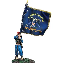 Union 146th N.Y. Zouave with Regimental Colors 1/30 Figure William Britain (31323) 1:30 scale Metal by William Britain