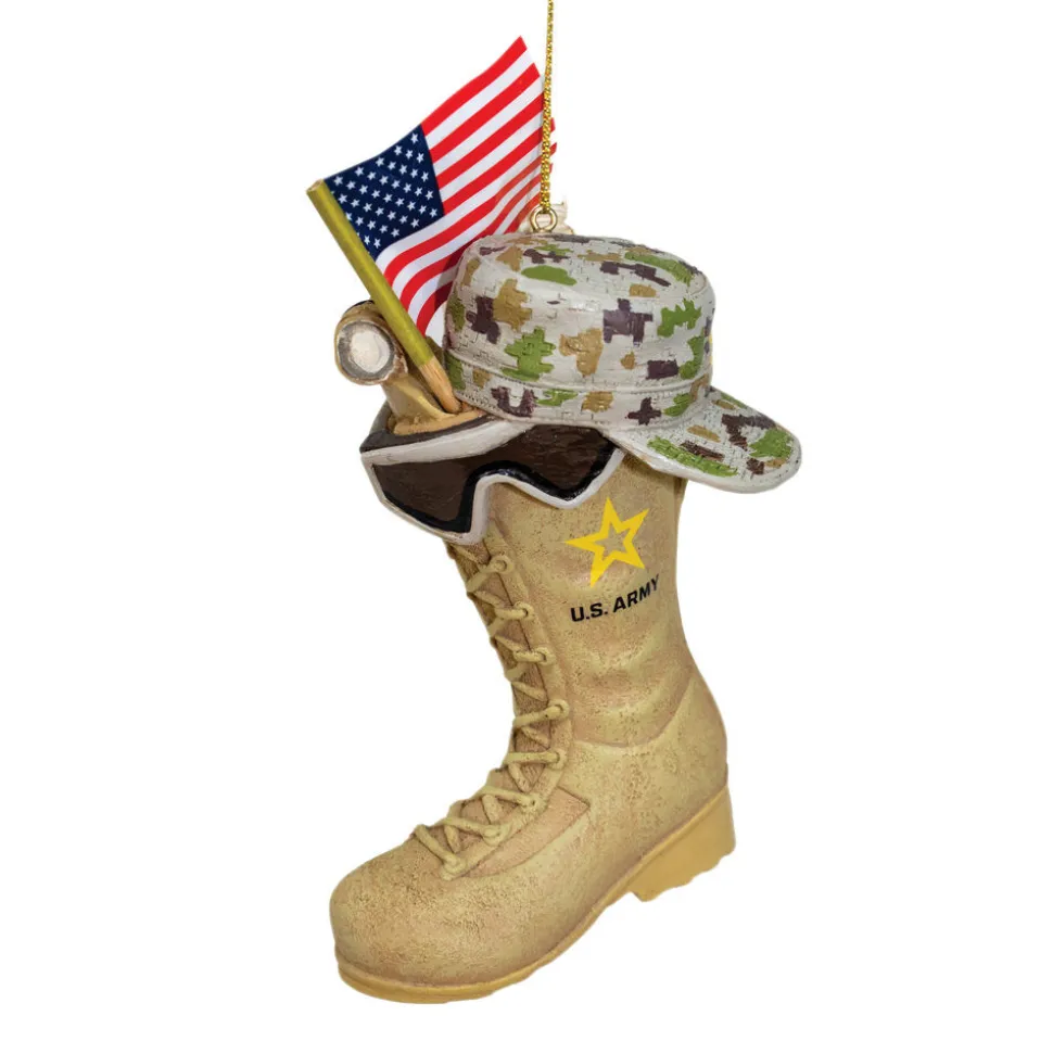 U.S. Army® Boot With U.S.A. Flag and Icons Ornament AM2163 Resin by Kurt S. Adler