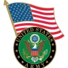U.S. Flag and Army Emblem Lapel Pin Eagle Emblems (P62575) by Eagle Emblems
