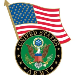 U.S. Flag and Army Emblem Lapel Pin Eagle Emblems (P62575) by Eagle Emblems