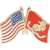 U.S. Flag and USMC Flag Lapel Pin Eagle Emblems (P62593) by Eagle Emblems