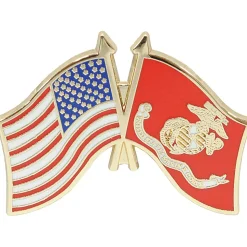 U.S. Flag and USMC Flag Lapel Pin Eagle Emblems (P62593) by Eagle Emblems