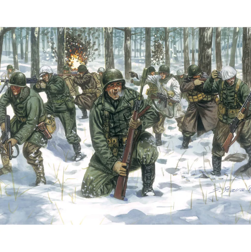 U.S. Infantry - Winter Uniform (WWII) 1/72 Figures 1:72 Scale Plastic Model Kit by Italeri