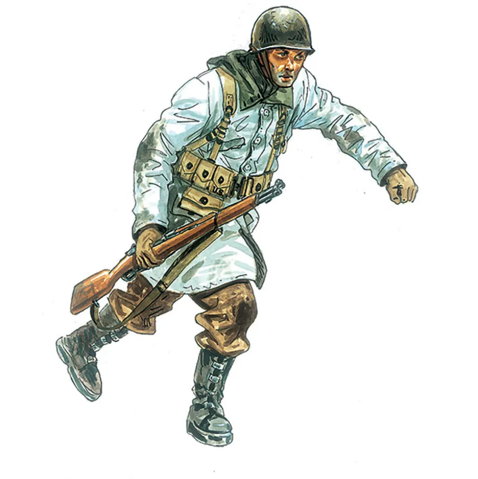 U.S. Infantry - Winter Uniform (WWII) 1/72 Figures 1:72 Scale Plastic Model Kit by Italeri