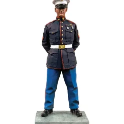 U.S. Marine in Dress Blues 1/30 Figure - Post WWII William Britain 13054 1:30 Scale Die Cast Metal by William Britain