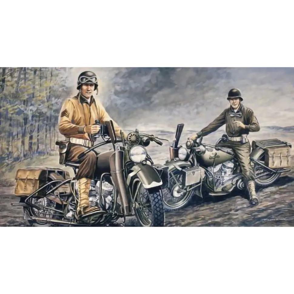 U.S. Motorcycles WW2 1/35 Kit Italeri (0322) 1:35 scale Plastic by Italeri