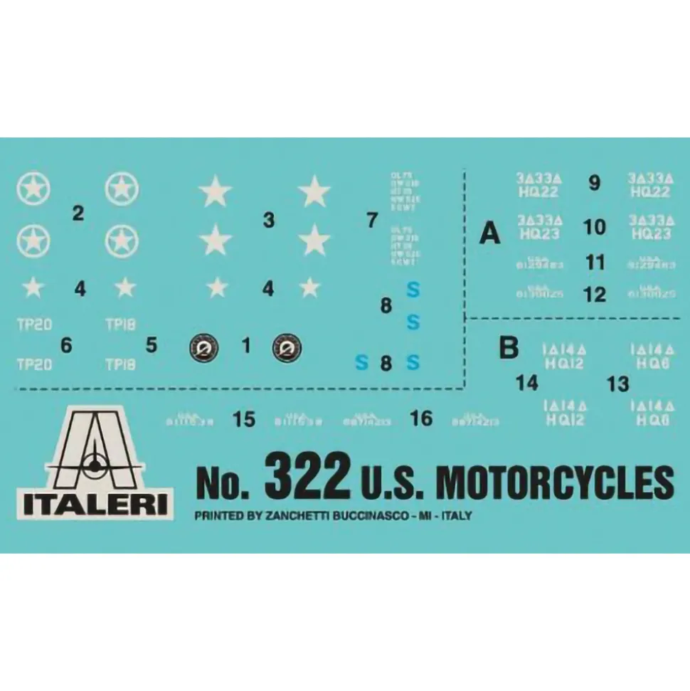 U.S. Motorcycles WW2 1/35 Kit Italeri (0322) 1:35 scale Plastic by Italeri
