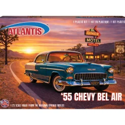 U.S. Route 66 - 1955 Chevrolet Bel Air Hardtop 1:25 Scale Plastic Model Kit by Atlantis Models