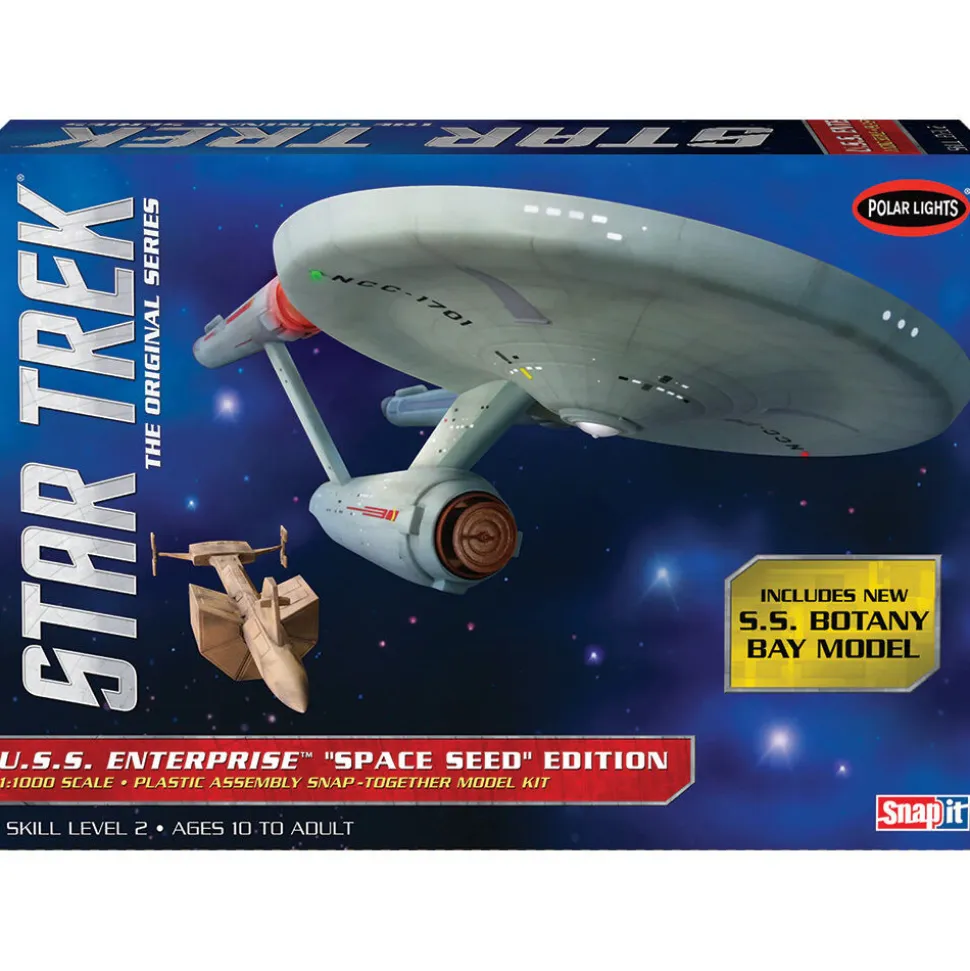 U.S.S. Enterprise wS.S. Botany Bay 1/1000 Kits 1:1000 Scale Plastic Model Kit by Polar Lights